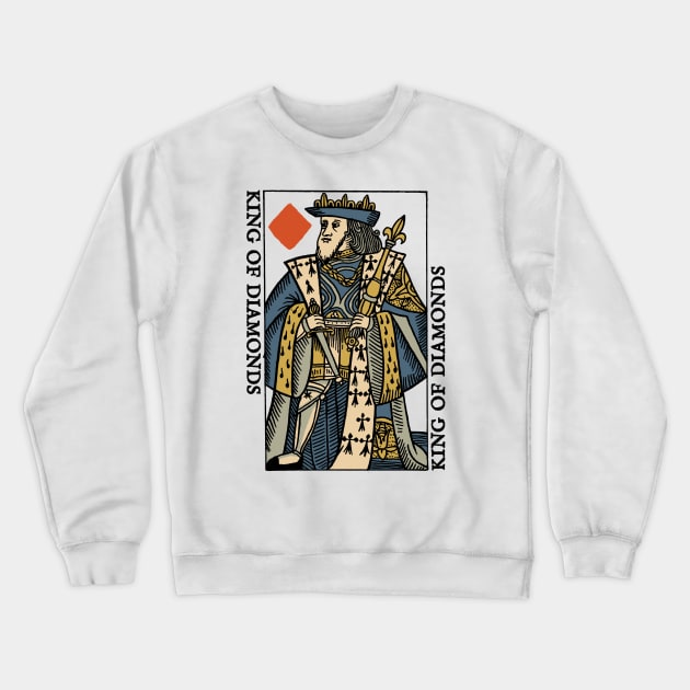 Vintage Character of Playing Card King of Diamonds Crewneck Sweatshirt by KewaleeTee